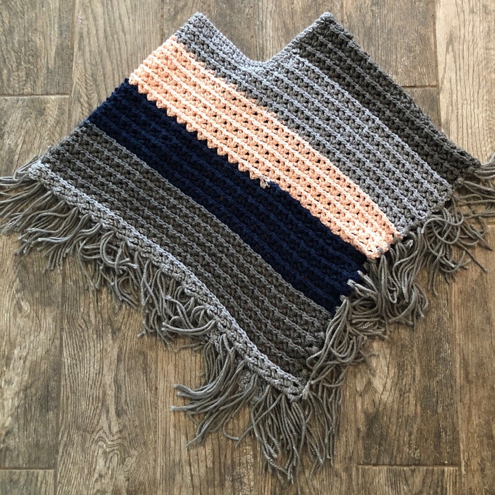 Handmade kids crochet poncho